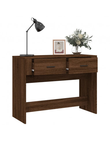 Tavolino Consolle Rovere Marrone 100x39x75 cm Legno Multistrato