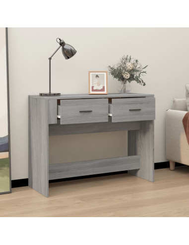 Tavolo Consolle Grigio Sonoma 100x39x75 cm in Legno Multistrato