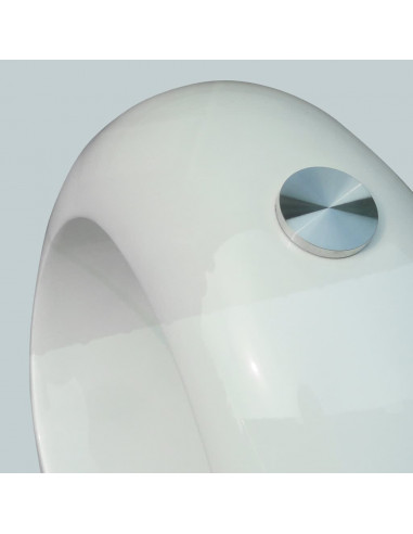 Tavolino da Caffè con Ripiano Ovale in Vetro Bianco Lucido