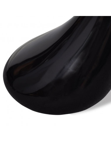 Tavolino da Caffè 2 pz Ripiano Rotondo in Vetro Nero Lucido