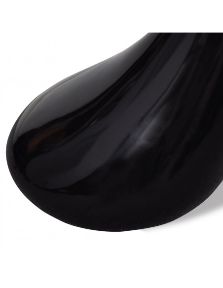 Tavolino da Caffè 2 pz Ripiano Rotondo in Vetro Nero Lucido