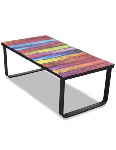 Tavolino da Caffè con Stampa su Vetro Arcobaleno 2
