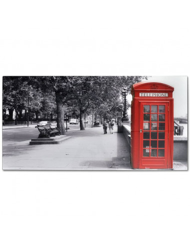 Tavolino da Caffè con Stampa su Vetro Cabina Telefonica