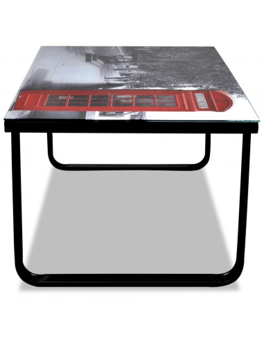 Tavolino da Caffè con Stampa su Vetro Cabina Telefonica