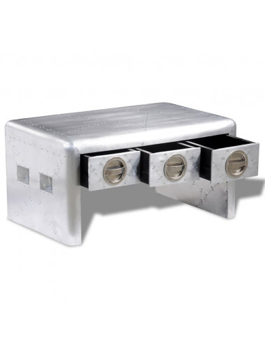 Tavolino Aereo con 3 Cassetti Vintage Stile Aircraft Airman