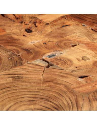 Tavolino da Caffè 35 cm 6 Tronchi in Legno Massello di Acacia