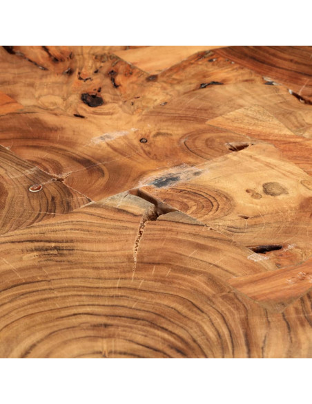 Tavolino da Caffè 35 cm 6 Tronchi in Legno Massello di Acacia