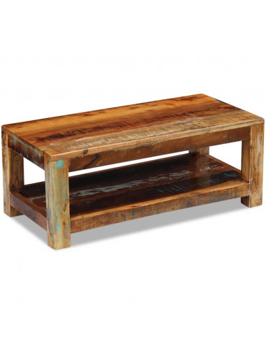 Tavolino da Caffè in Legno Massello di Recupero 90x45x35 cm