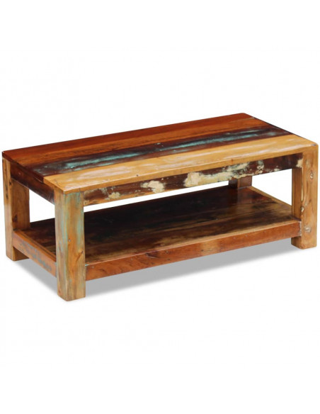 Tavolino da Caffè in Legno Massello di Recupero 90x45x35 cm