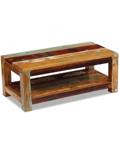 Tavolino da Caffè in Legno Massello di Recupero 90x45x35 cm