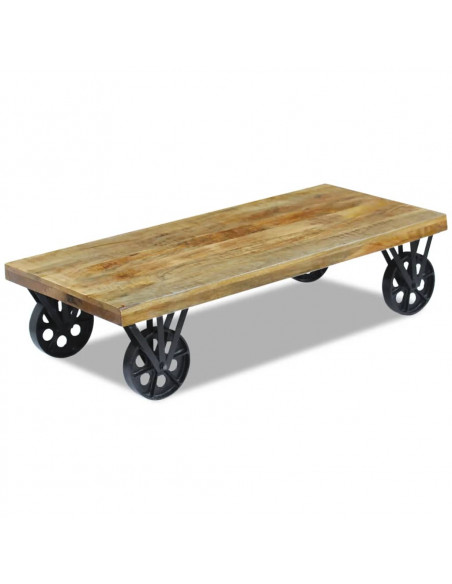 Tavolino da Caffè in Legno di Mango 120x60x30 cm