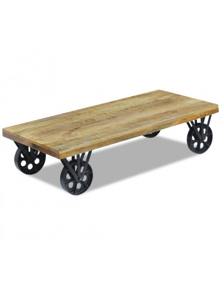 Tavolino da Caffè in Legno di Mango 120x60x30 cm
