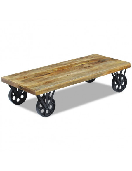 Tavolino da Caffè in Legno di Mango 120x60x30 cm