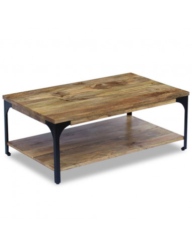 Tavolino da Caffè in Legno di Mango 100x60x38 cm