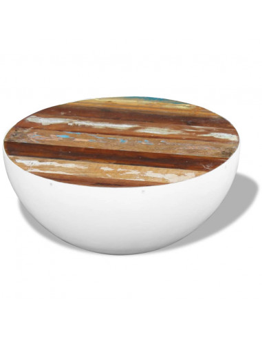 Tavolino da Salotto Forma di Coppa Legno di Recupero 60x60x30cm