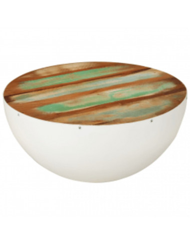 Tavolino da Salotto Forma di Coppa Legno di Recupero 60x60x30cm