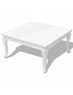 Tavolino da Salotto 80x80x42 cm Lucido Bianco 2