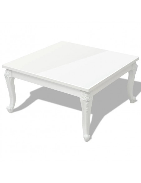 Tavolino da Salotto 80x80x42 cm Lucido Bianco