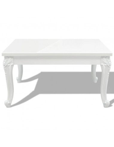 Tavolino da Salotto 80x80x42 cm Lucido Bianco