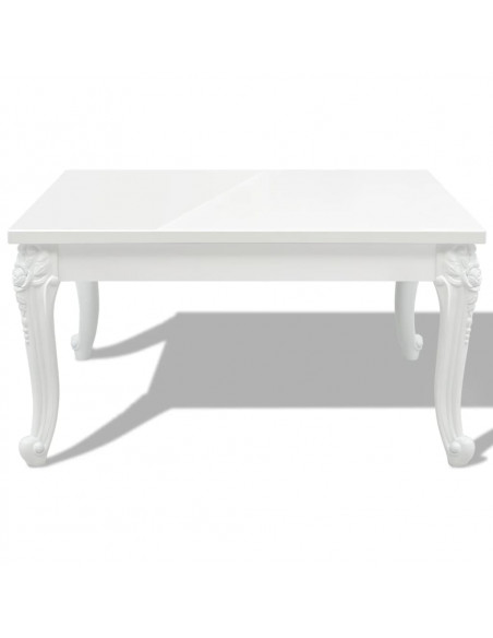 Tavolino da Salotto 80x80x42 cm Lucido Bianco