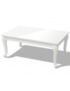 Tavolino da Salotto 100x60x42 cm Bianco Lucido 2