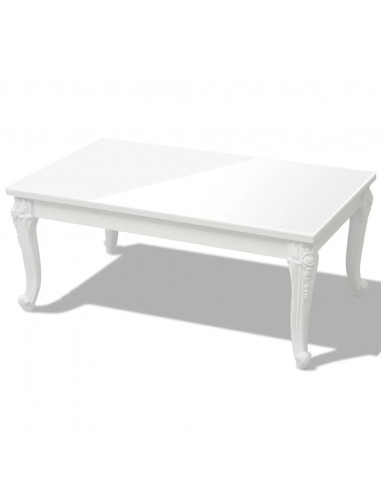 Tavolino da Salotto 100x60x42 cm Bianco Lucido