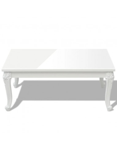 Tavolino da Salotto 100x60x42 cm Bianco Lucido