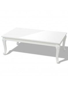 Tavolino da Caffè 115x65x42 cm Bianco Lucido 2