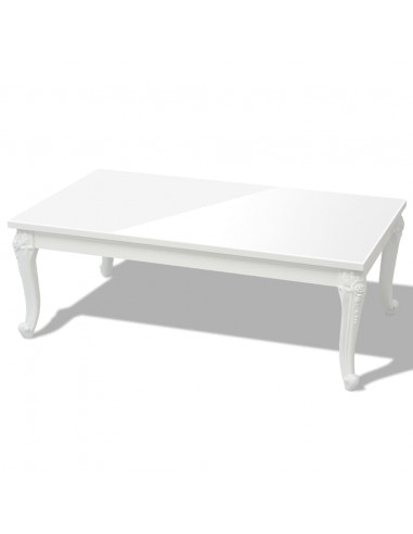 Tavolino da Caffè 115x65x42 cm Bianco Lucido