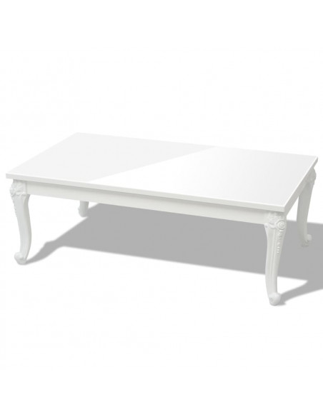Tavolino da Caffè 115x65x42 cm Bianco Lucido