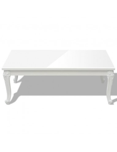 Tavolino da Caffè 115x65x42 cm Bianco Lucido