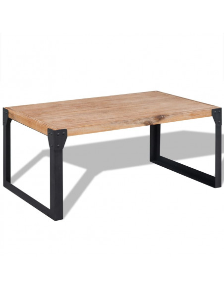 Tavolino da Caffè in Legno Massello di Acacia 100x60x45 cm