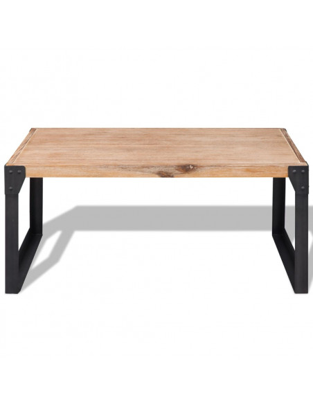 Tavolino da Caffè in Legno Massello di Acacia 100x60x45 cm