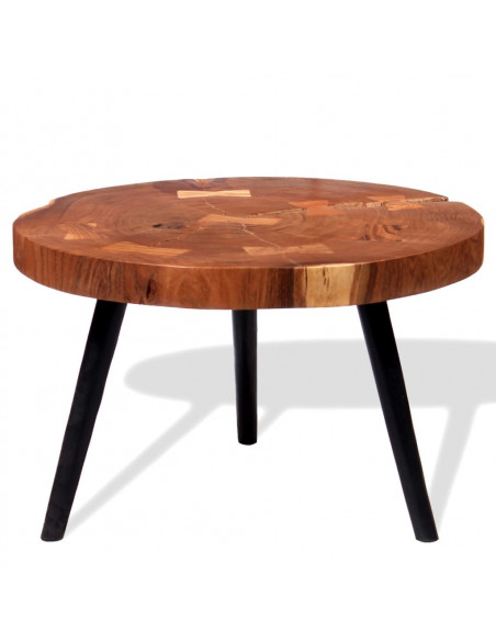 Tavolino da Salotto a Tronco in Legno di Acacia (55-60)x40 cm