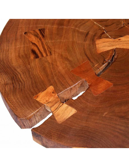 Tavolino da Salotto a Tronco in Legno di Acacia (55-60)x40 cm