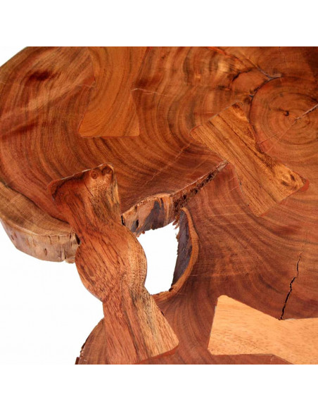 Tavolino da Salotto a Tronco in Legno di Acacia (55-60)x40 cm