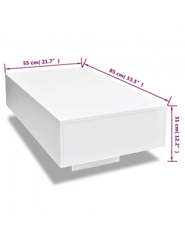 Tavolino da Caffè Lucido Bianco