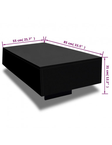 Tavolino da Caffè Lucido Nero