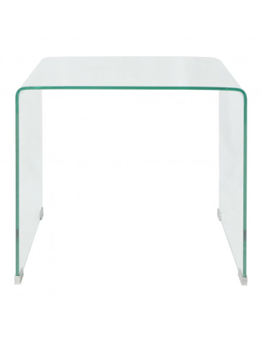 Tavolino da Caffè in Vetro Temperato 49,5x50x45 cm Trasparente