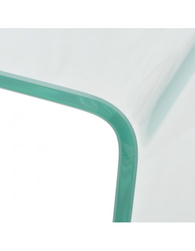 Tavolino da Caffè in Vetro Temperato 49,5x50x45 cm Trasparente