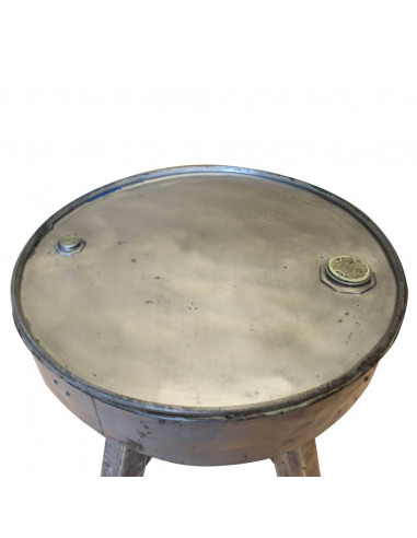 Tavolino da Caffè in Legno Massello di Recupero 60x45cm Argento