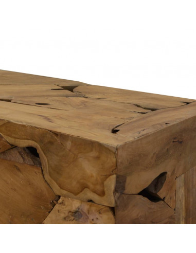 Tavolino da Caffè in Autentico Legno di Teak 90x50x30cm Marrone