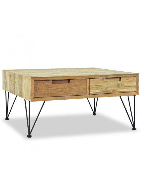Tavolino da Salotto 80x80x40 cm in Legno Massello di Teak