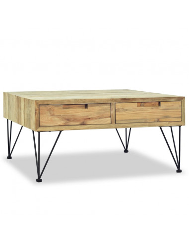 Tavolino da Salotto 80x80x40 cm in Legno Massello di Teak