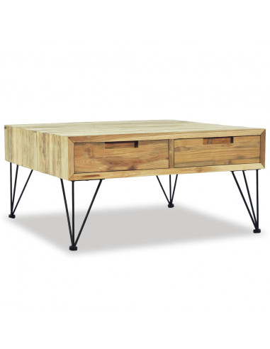 Tavolino da Salotto 80x80x40 cm in Legno Massello di Teak