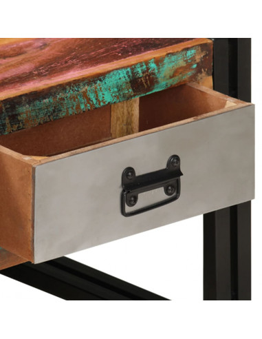 Tavolino da Caffè 3 Cassetti in Massello Recuperato 100x50x35cm