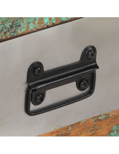 Tavolino da Caffè 3 Cassetti in Massello Recuperato 100x50x35cm