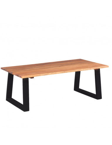 Tavolino da Caffè in Legno Massello di Acacia 110x60x40 cm