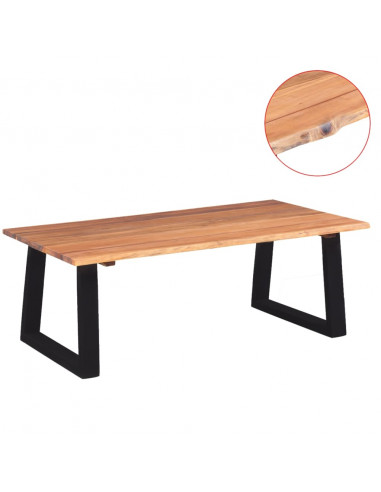 Tavolino da Caffè in Legno Massello di Acacia 110x60x40 cm