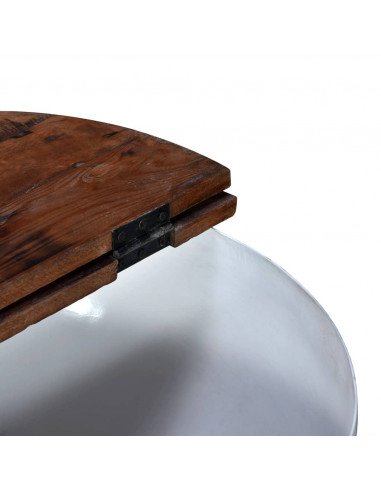 Tavolini da Caffè 2 pz Massello Riciclato Bianco Forma di Coppa